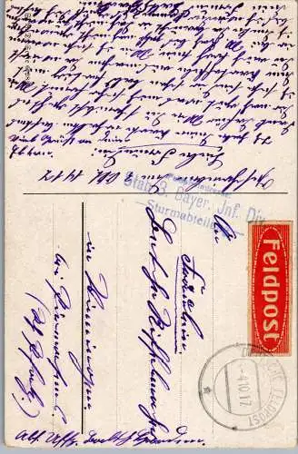 56885 - Künstlerkarte - Motiv , Ein Herzensgruß , Feldpost - gelaufen 1910