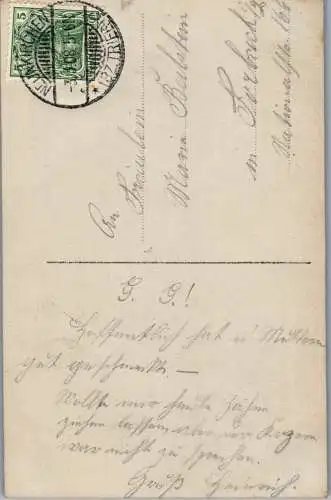 56891 - Künstlerkarte - Mittwoch , Frau mit Schirm - gelaufen 1908