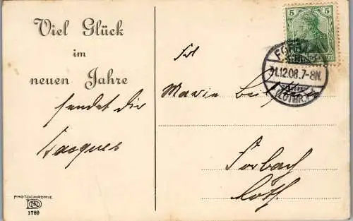 56894 - Künstlerkarte - Ländliches Leben , Viel Glück im neuen Jahr - gelaufen 1908