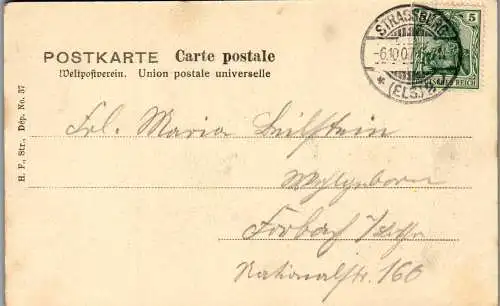 56905 - Tracht - Elsässer Trachten , Costumes alsaciens - gelaufen 1907