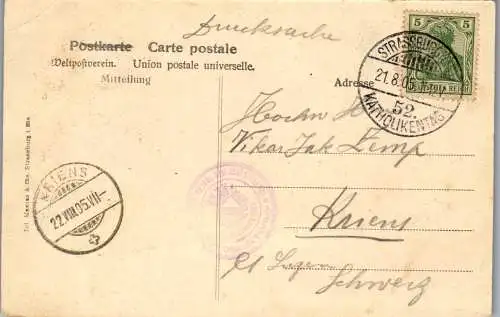 56941 - Frankreich - Strasbourg , 52. Deutscher Katholokentag in Strassburg , Elsass - gelaufen 1905