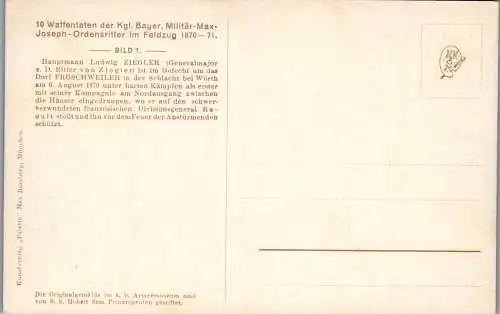 56959 - Militaria - Schlacht bei Wörth , Hauptmann Ludwig Ziegler , Ordensritter im Feldzug - nicht gelaufen