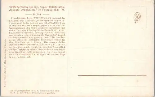 56961 - Militaria - Gefecht von Chateaudun , Unterleutnant Peter Wiedenmann , Ordensritter im Feldzug - nicht gelaufen