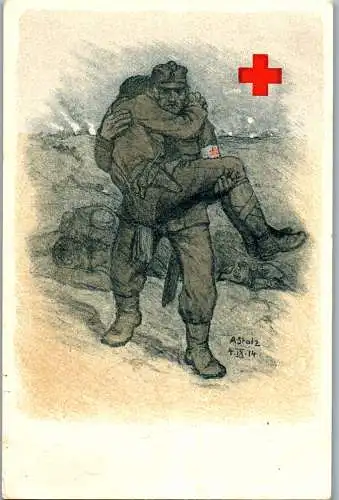 56968 - Rotes Kreuz - A. Stolz , Rotes Kreuz - gelaufen 1915