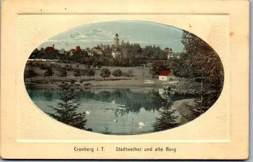 56970 - Deutschland - Kronberg , Cronberg im Taunus , Stadtweiher und alte Burg - gelaufen 1913