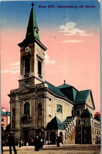 56975 - Wien - Wien XVII , Calvarienberg mit Kirche , Kalvarienberg - gelaufen 1920