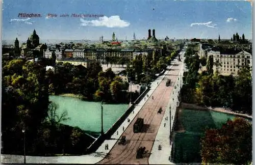 56986 - Deutschland - München , Blick vom Maximilianeum - gelaufen