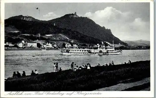 56988 - Deutschland - Königswinter , Blick von Bad Godesberg auf Königswinter , Schiff , Dampfer - gelaufen 1936