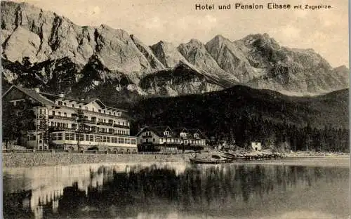 56990 - Deutschland - Grainau , Hotel und Pension Eibsee mit Zugspitze - nicht gelaufen