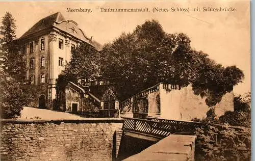 57012 - Deutschland - Meersburg , Taubstummenanstalt , Neues Schloss mit Schlossbrücke - nicht gelaufen