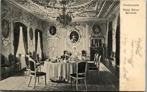 57019 - Deutschland - Friedrichshafen , Königliches Schloss , Speisesaal - gelaufen 1906