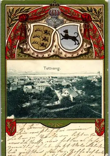 57023 - Deutschland - Tettnang , Panorama , Wappen - gelaufen 1904