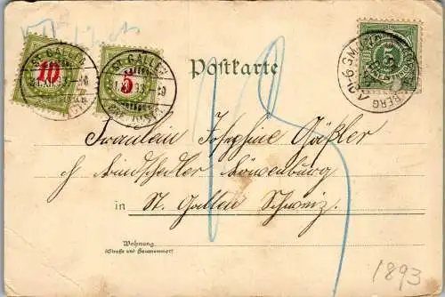 57032 - Deutschland - Gmünd , Rechberg , Bismarck Kaserne , Lehrerseminar , Marktplatz , Gruss aus - gelaufen 1893