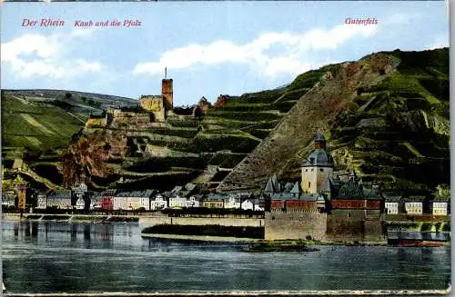 57044 - Deutschland - Kaub , und die Pfalz , Der Rhein , Gutenfels - nicht gelaufen