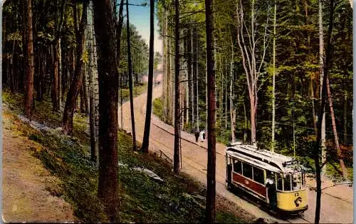 57045 - Deutschland - Baden Baden , Die elektrische Bahn im Merkurwald - gelaufen 1921