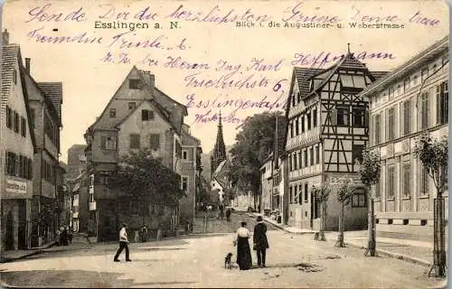 57050 - Deutschland - Esslingen , Blick in die Augustinerstrasse und Weberstrasse - gelaufen