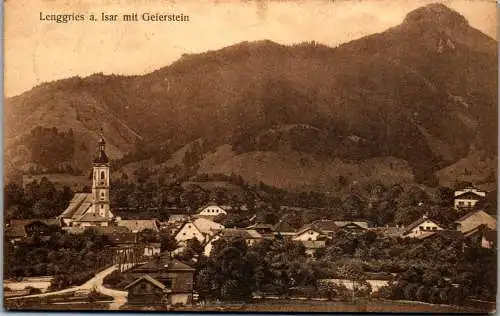 57052 - Deutschland - Lenggries , a. Isar mit Geierstein - gelaufen 1913