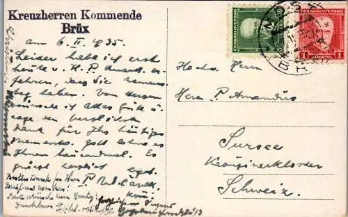 57053 - Deutschland - Sudeten , Brüx , Wenzelskirche , Kreuzherren Kommende Brüx - gelaufen 1935