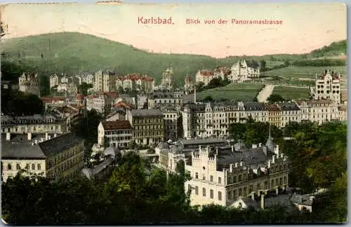 57057 - Tschechien - Karlsbad , Blick von der Panoramastrasse - gelaufen 1909