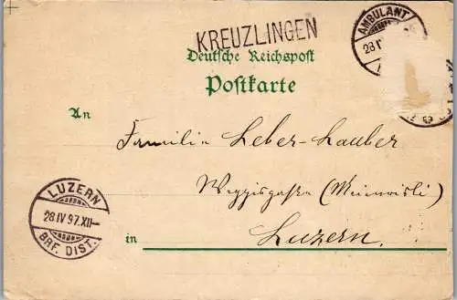 57061 - Deutschland - Konstanz , Gruss aus , Konstanz liegt am Boden Bodensee , Ambulant - gelaufen 1898