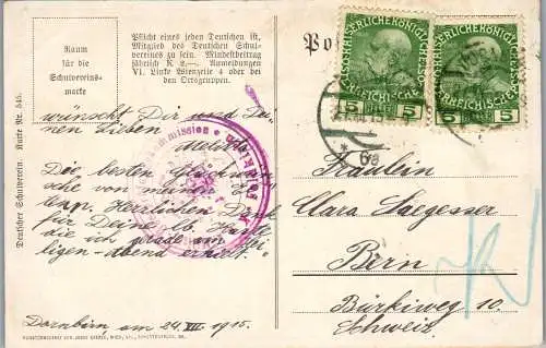 57068 - Feiern und Feste - Neujahr , Deutscher Schulverein , Frohes Neujahr - gelaufen 1915