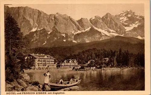 57086 - Deutschland - Grainau , Hotel und Pension Eibsee mit Zugspitze - nicht gelaufen