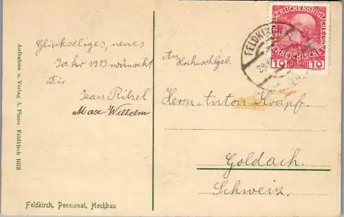 57092 - Vorarlberg - Feldkirch , Pensionat , Hochbau - gelaufen 1913