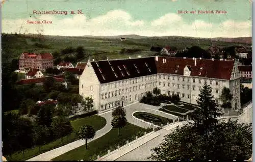 57102 - Deutschland - Rottenburg , Blick auf Bischöfliches Palais , Sancta Clara - gelaufen 1911