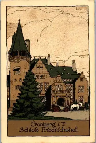 57112 - Künstlerkarte - Kronberg , im Taunus , Schloß Friedrichshof - gelaufen 1913