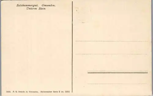 57116 - Oberösterreich - Gmunden , Unterm Stein , Salzkammergut - nicht gelaufen 1913
