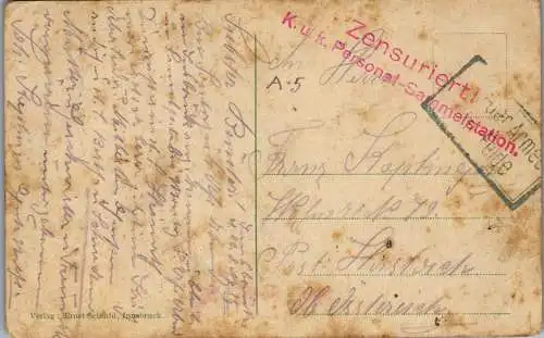 57160 - Tirol - Innsbruck , Maria Theresien Strasse , Zensuriert , K. u. K. Personal Sammelstation - gelaufen 1916