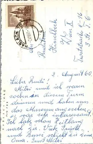 57183 - Oberösterreich - Rohrbach , Haslach , Haus , Torturm - gelaufen 1960