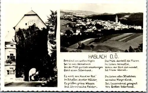 57195 - Oberösterreich - Rohrbach , Haslach , Panorama , Torturm - gelaufen 1952