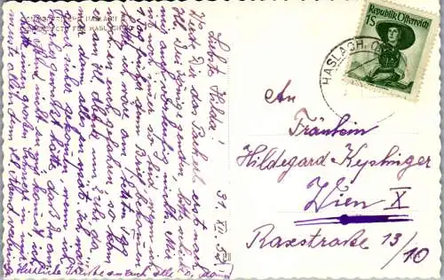 57195 - Oberösterreich - Rohrbach , Haslach , Panorama , Torturm - gelaufen 1952