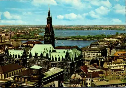 57198 - Deutschland - Hamburg , Rathaus und Alster - nicht gelaufen