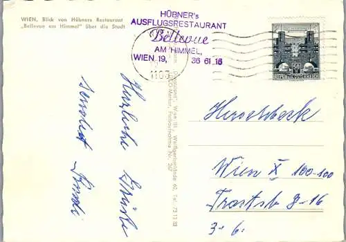 57206 - Wien - Wien , Blick von Hübners Restaurant , Bellevue am Himmel - gelaufen