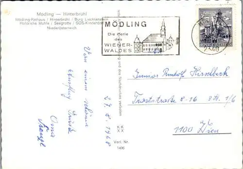 57215 - Niederösterreich - Mödling , Hinterbrühl , Mehrbildkarte - gelaufen 1968