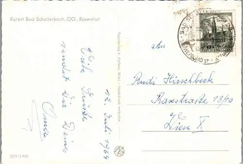 57216 - Oberösterreich - Bad Schallerbach , Rosenhof - gelaufen 1964