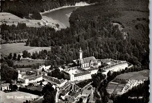 57223 - Niederösterreich - Zwettl , Stift Zwettl mit Stausee - gelaufen 1963