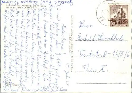 57230 - Steiermark - Friedberg , am Wechsel , Panorama - gelaufen 1965