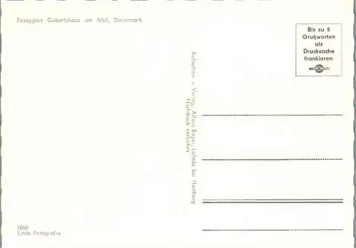 57231 - Steiermark - Krieglach , Alpl , Peter Rosegger Geburtshaus - nicht gelaufen