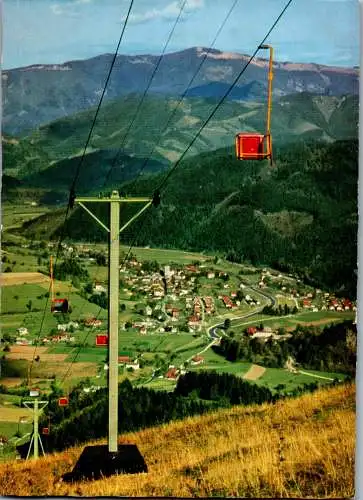 57236 - Niederösterreich - Türnitz , Blick vom Eibl gegen Klosteralpe und Hinteralpe , Lift , Sessellift - nicht gelaufen