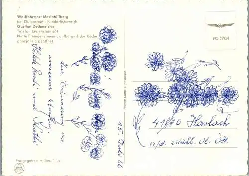 57241 - Niederösterreich - Gutenstein , Wallfahrtskirche Mariahilfberg , Gasthof Zechmeister - gelaufen 1966