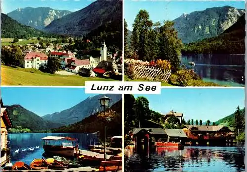 57243 - Niederösterreich - Lunz am See , See mit Scheiblingstein , Mehrbildkarte - gelaufen