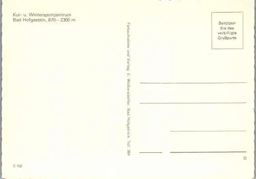 57306 - Salzburg - Bad Hofgastein , Wintersportzentrum , Skipisten Verzeichnis - nicht gelaufen