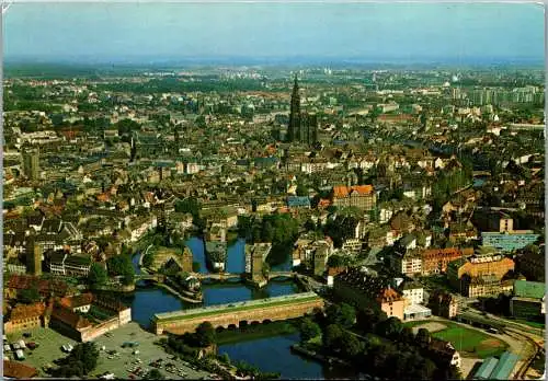 57311 - Frankreich - Strasbourg , Le Barrage Vauban , les Ponts Couverts et la Cathedrale - gelaufen 1982