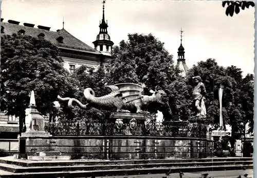 57314 - Kärnten - Klagenfurt , Lindwurmbrunnen - nicht gelaufen