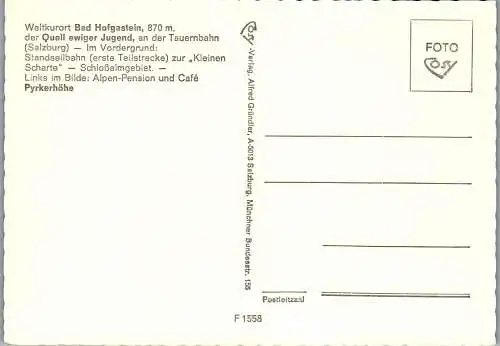 57317 - Salzburg - Bad Hofgastein , Pension Cafe Pyrkerhöhe , Panorama - nicht gelaufen