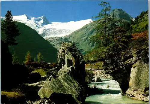 57340 - Tirol - Matrei , Blick vom Innergschlöß zum Großvenediger - gelaufen 1992