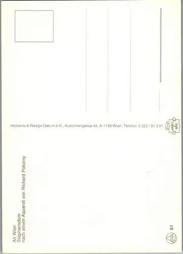 57343 - Künstlerkarte - Wien , Stephansdom , Richard Pokorny - nicht gelaufen